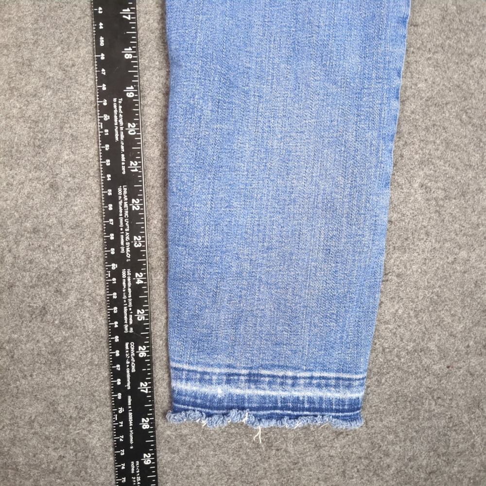 Talbots Slim Ankle Jean Womens 4 Blue Medium Wash Frayed Raw Hem Denim Mid Rise - Picture 12 of 15